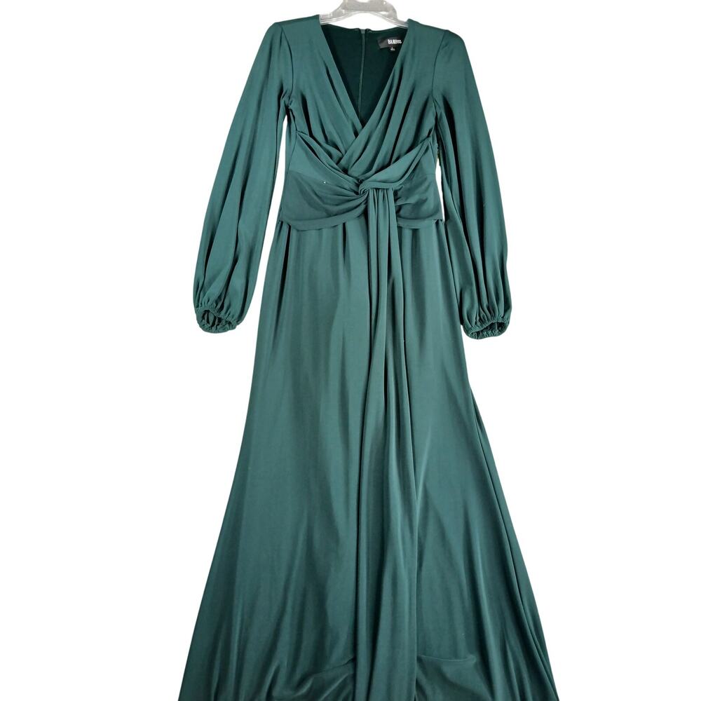 BA Nites Dress Womens 4 Green Maxi Formal Wedding Wrap Mother Bride Kohl's NWT
